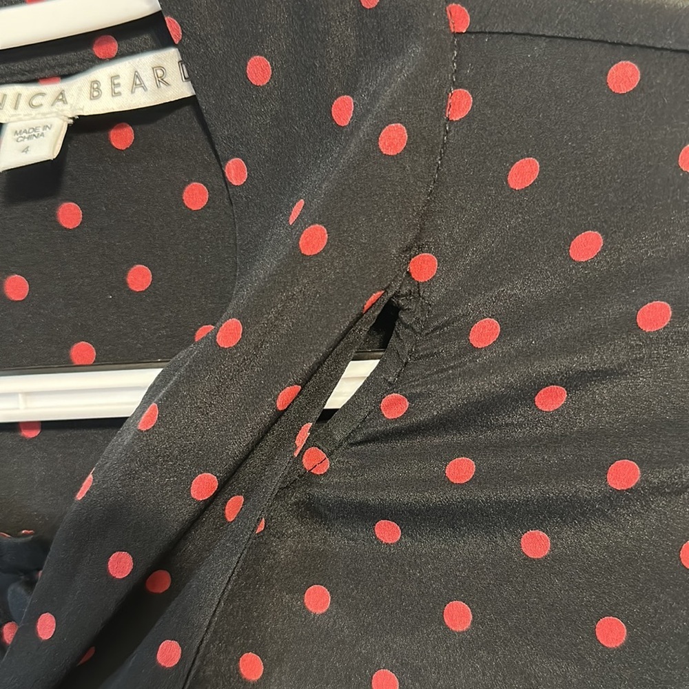 Veronica Beard Linley Tie Neck Long Sleeve Mini Dress Tunic Long Top Size 4 - Picture 16 of 17